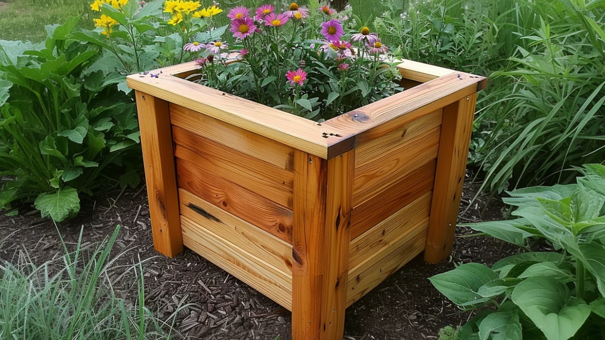 Mock up of the cedar planter prototype.