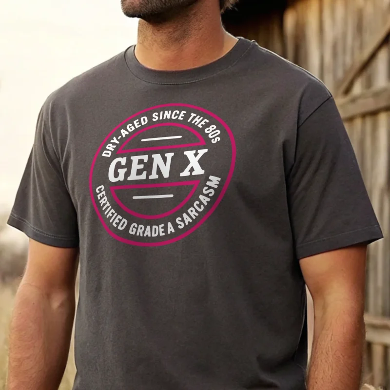 Dry Aged Since The 80s Genx 006 Charcoal Shirt Male Model Full Body Closeup
