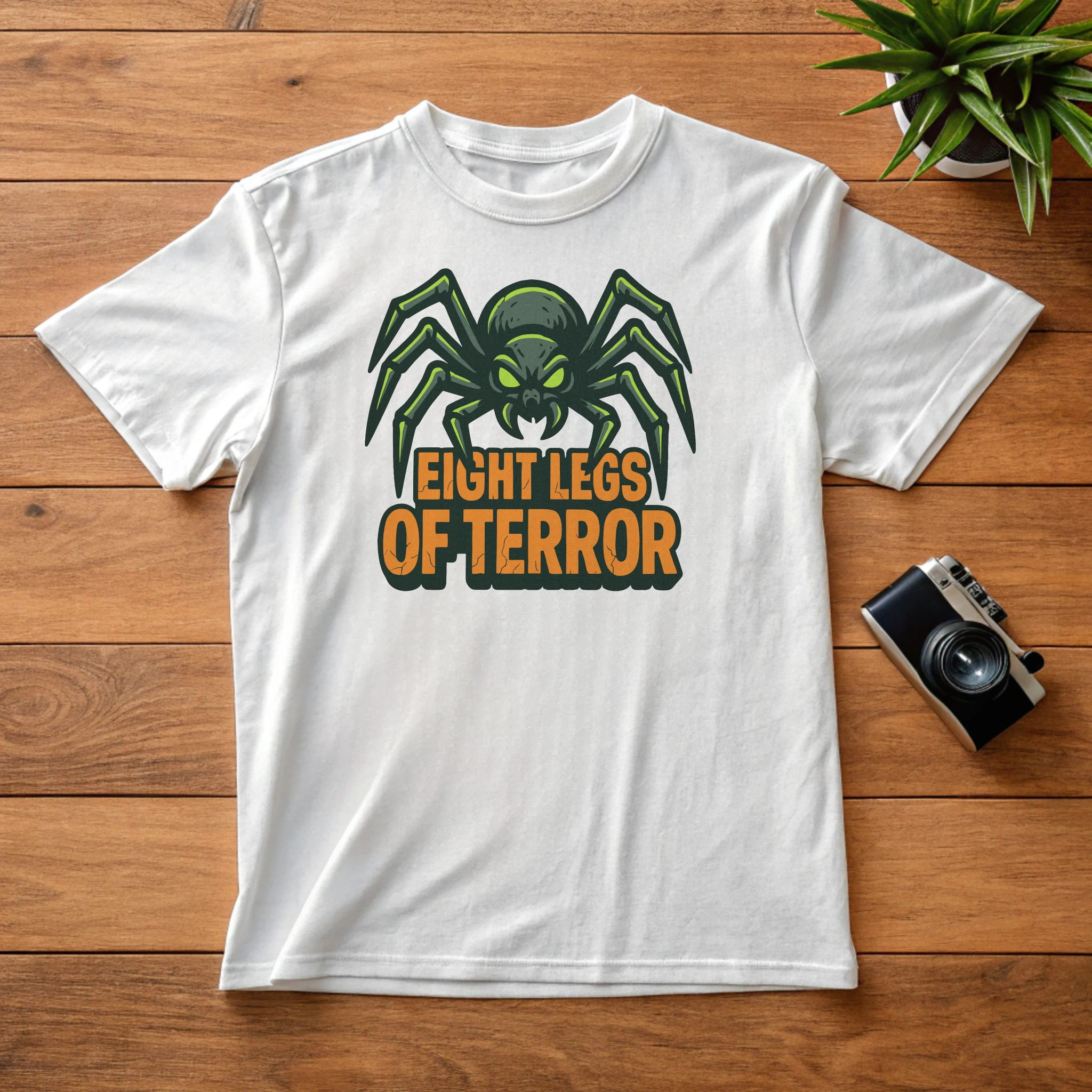 Eight Legs Of Terror Halloween 020 White Shirt Layflat