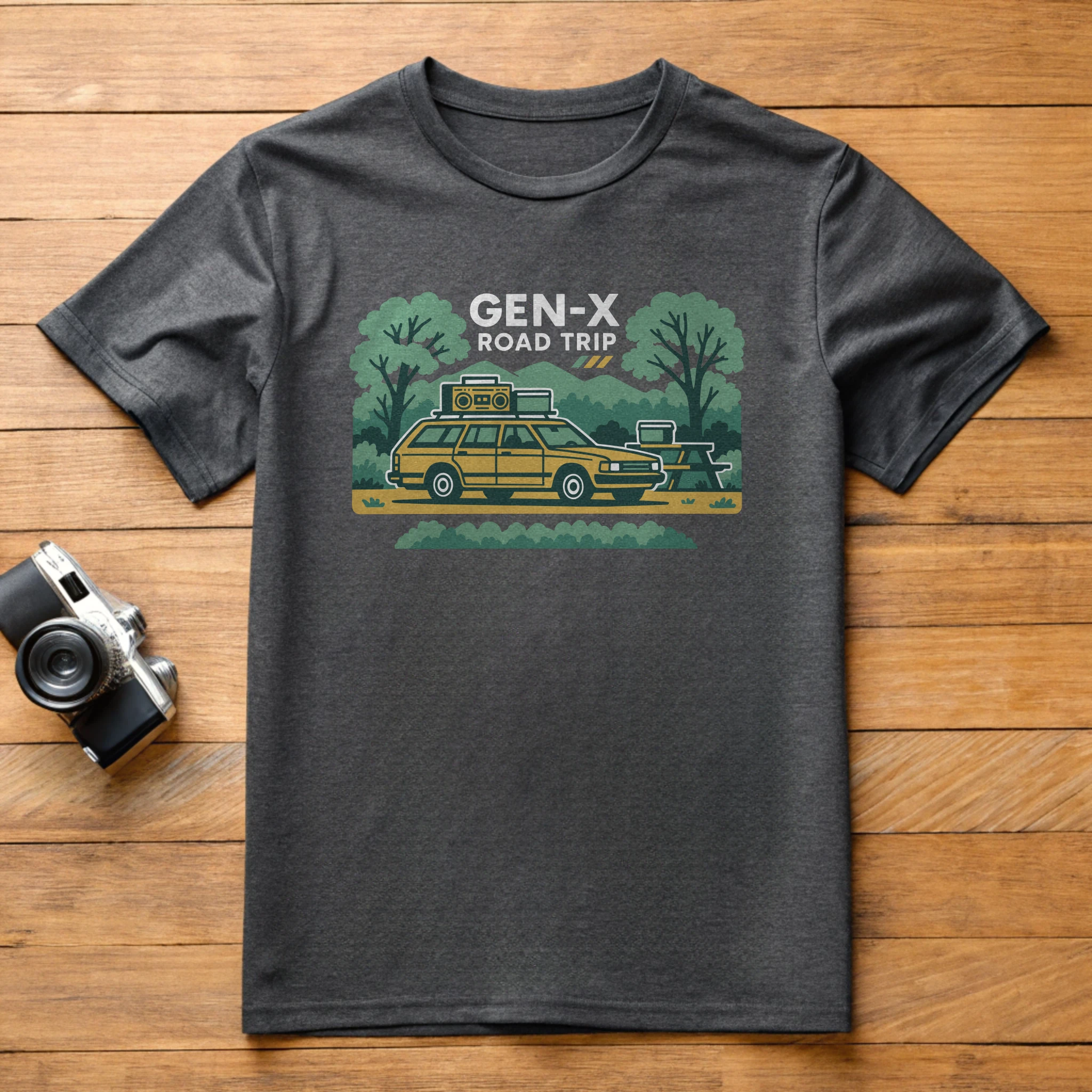 Gen X Road Trip Genx 008 Charcoal Shirt Layflat