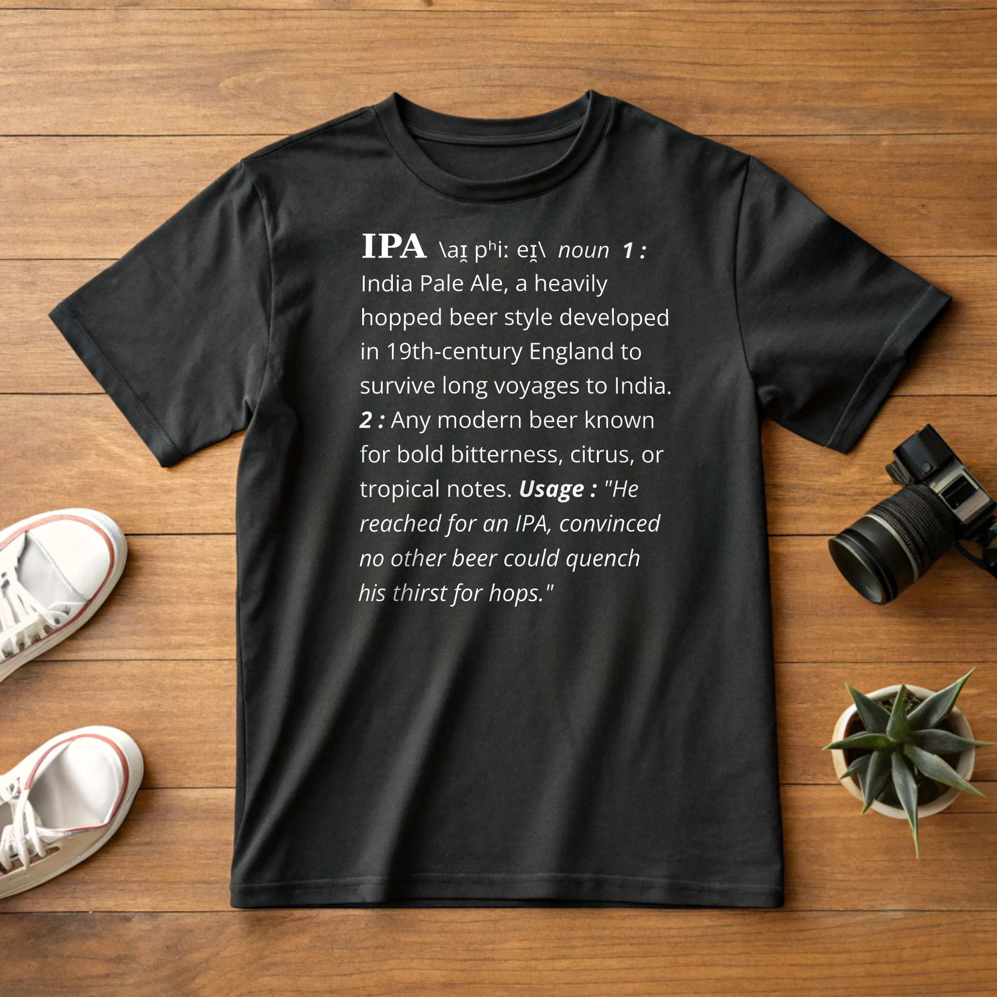 IPA Definition Beer 001 Black Shirt Layflat