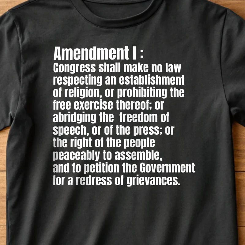 First Amendment Owc 001 Black Shirt Layflat Closeup