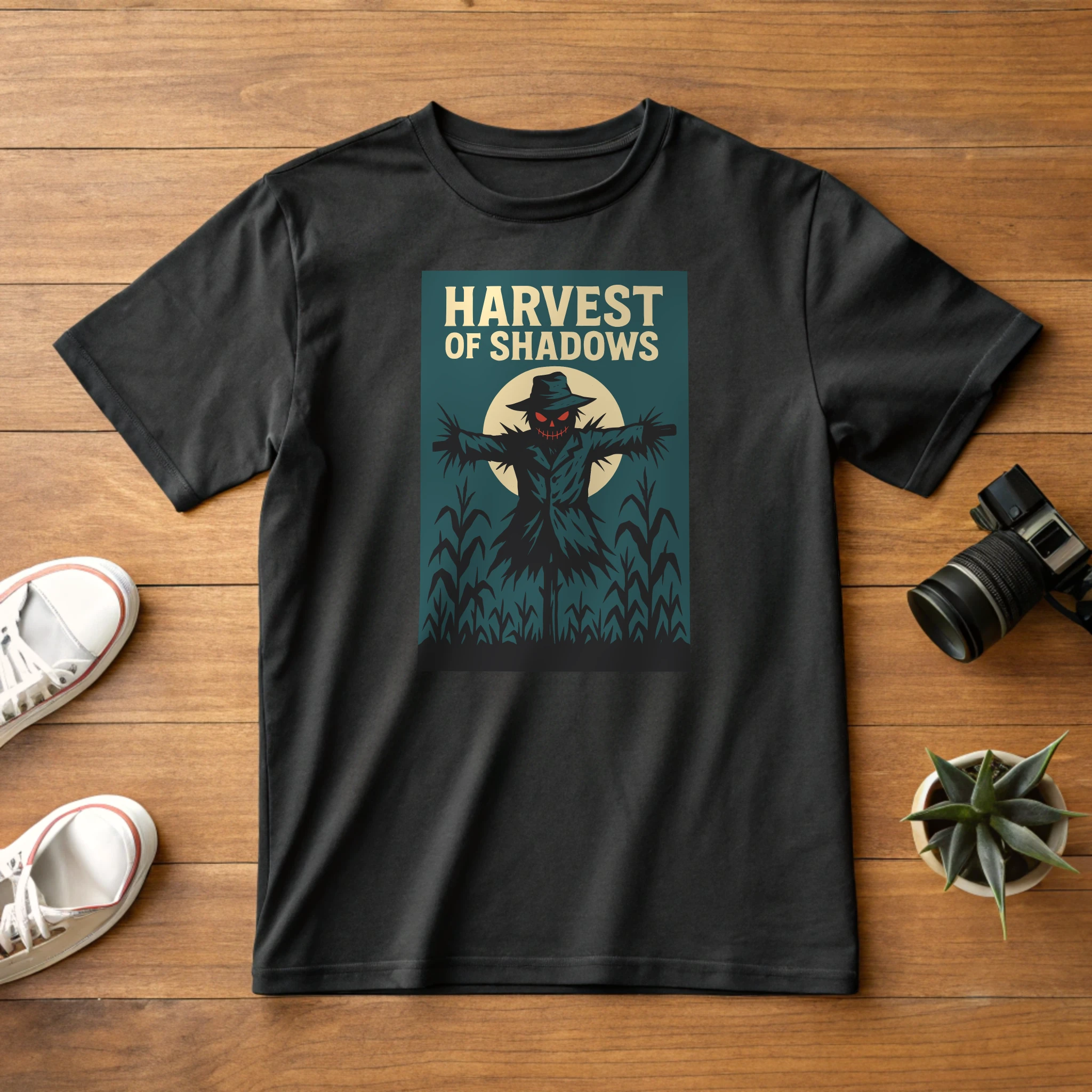 Harvest Of Shadows Halloween 021 Black Shirt Layflat