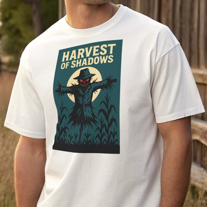 Harvest Of Shadows Halloween 021 White Shirt Male Model Full Body Closeup