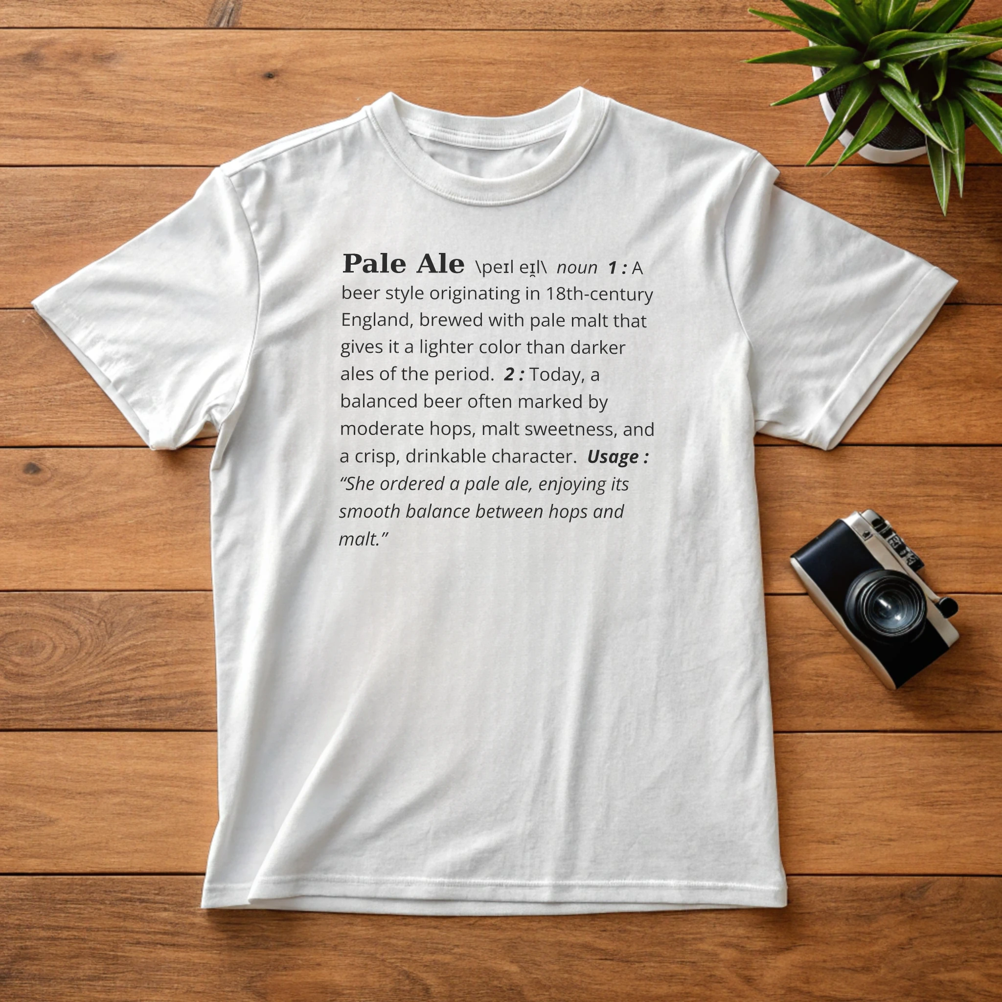 Pale Ale Definition Beer 002 White Shirt Layflat