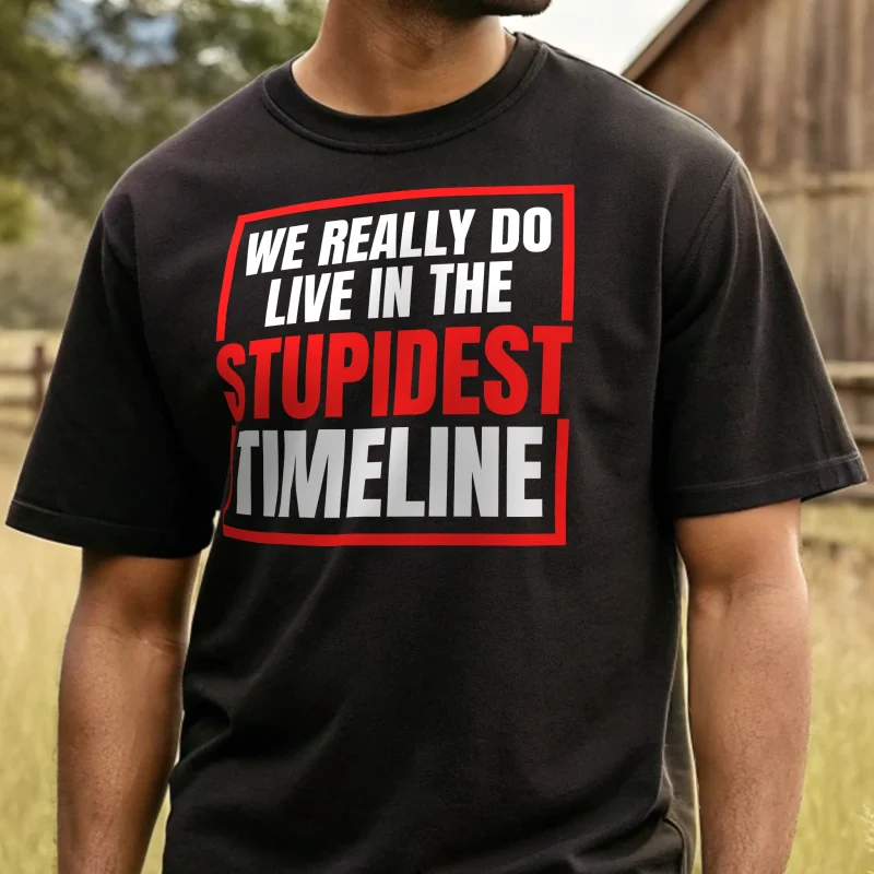 Stupidest Timeline Genx 009 Black Shirt Male Model Full Body Closeup