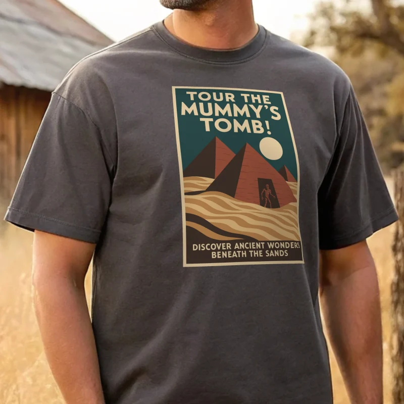 Visit The Mummys Tomb Halloween 023 Charcoal Shirt Male Model Full Body Closeup