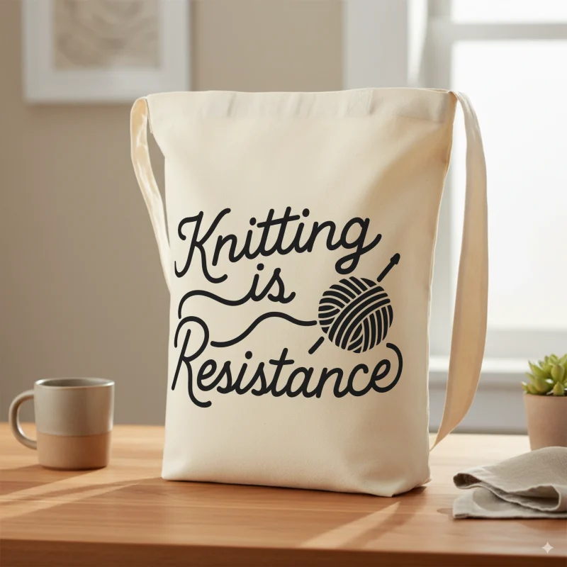 Knitting Is Resistance Knitting 003 Natura Bag Desktop