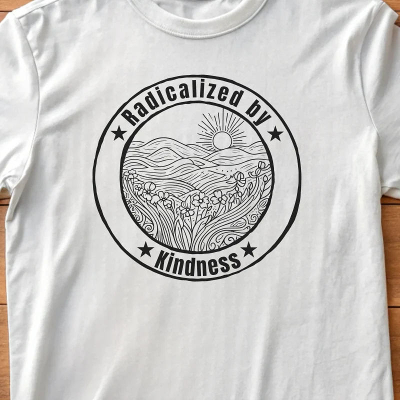 Radicalized By Kindness Fun 016 White Shirt Layflat Closeup