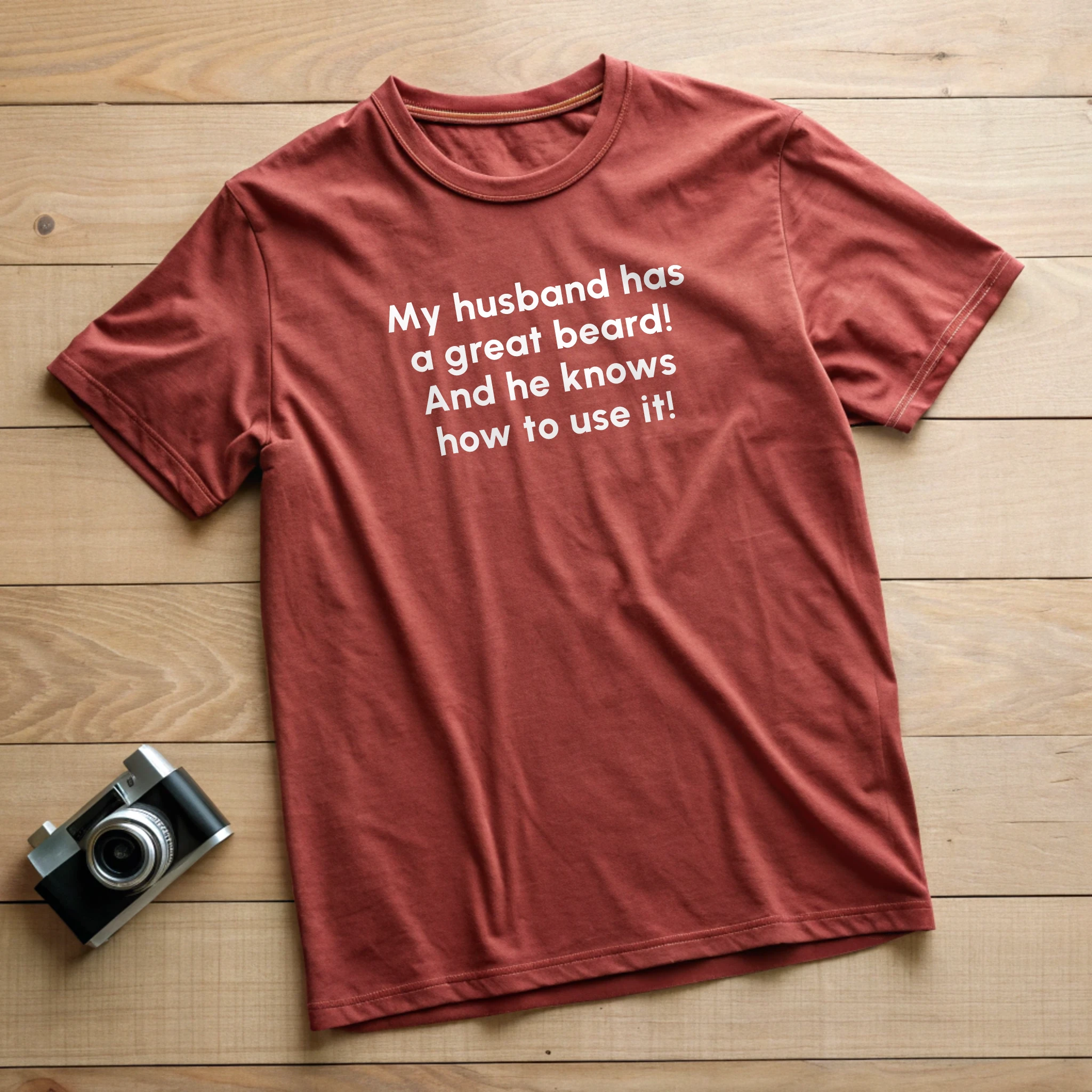 My Husband Has A Great Beard Fun 023 Brick Shirt Layflat