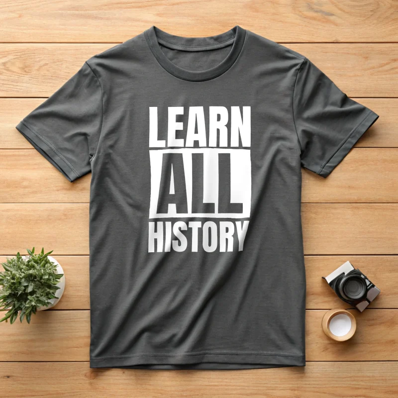 Learn All History Democracy 002 Graphite Shirt Layflat