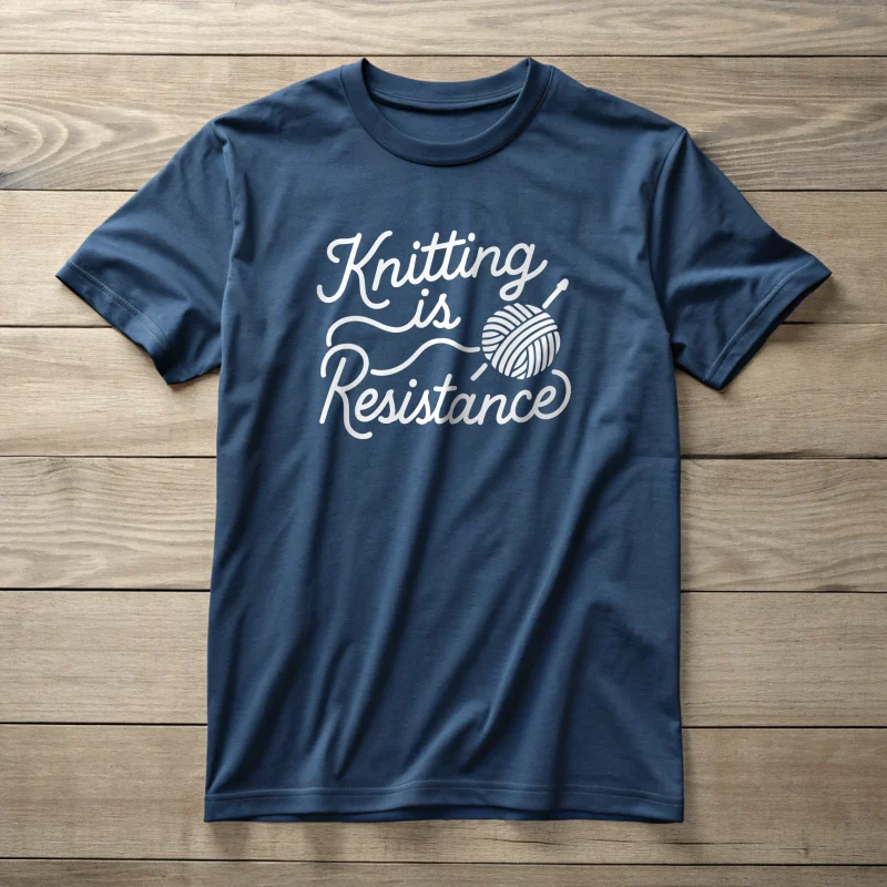Knitting Is Resistence Knitting 002 True Navy Shirt Layflat
